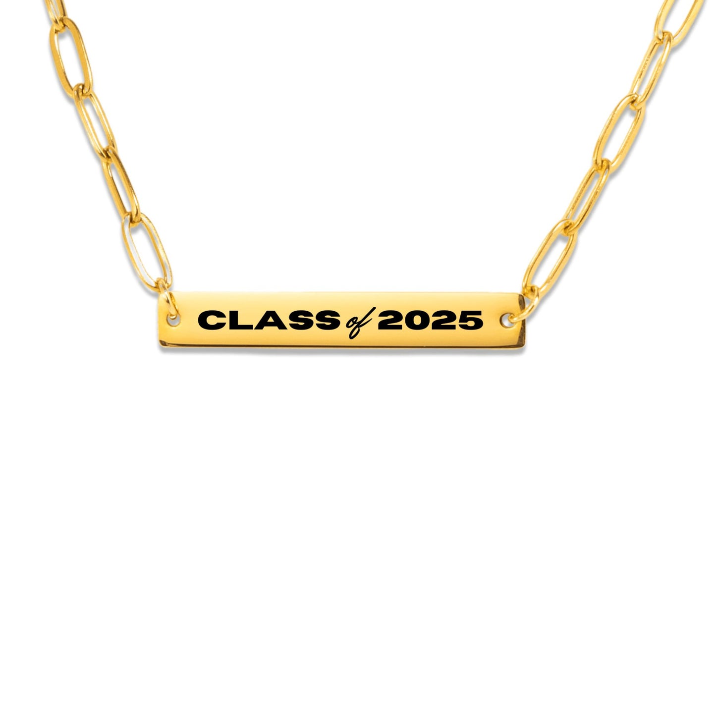Class of 2025 -- Paperclip Bar Necklace