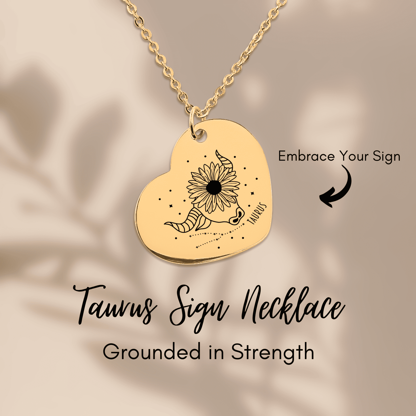 Taurus Zodiac Sign Necklace